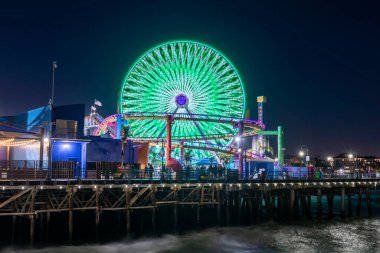 Santa Monica Pier Carousel at Night, California. USA.