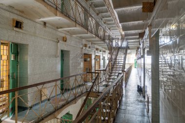 Closed Jail in Lithuania, Vilnius. The Oldest Prison in Lithuania and East of Europe Lukiskes. Interior with walls.