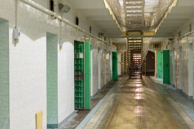 Closed Jail in Lithuania, Vilnius. The Oldest Prison in Lithuania and East of Europe Lukiskes. Interior with walls.