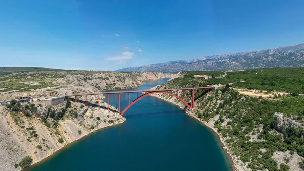 Maslenica Bridge Most Croatia Maslenica Bridge Deck Arch Bridge Carrying — Stock Fotó