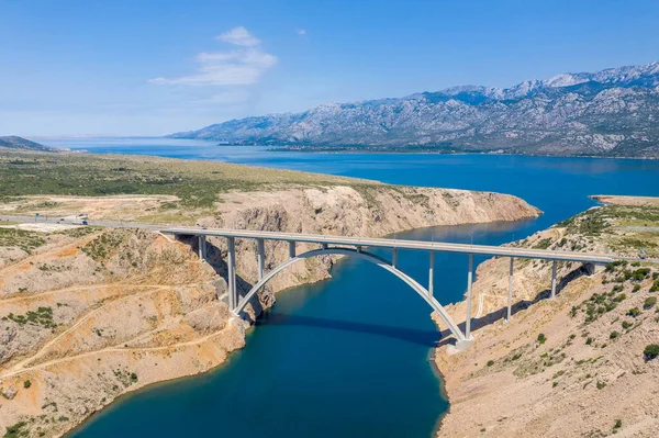 Hırvatistan Daki Maslenica Köprüsü Maslenica Köprüsü Adriyatik Denizi Nden Novsko — Stok fotoğraf