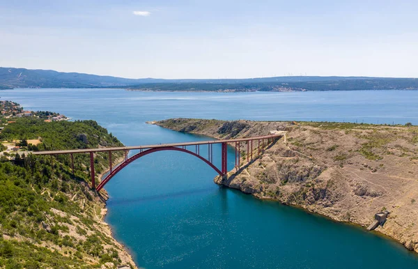 Maslenica Bridge Most Croatia Maslenica Bridge Deck Arch Bridge Carrying — Fotografia de Stock