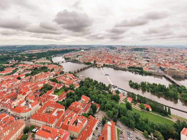 Praag Oude Stad Tsjechië Met Beroemde Bezienswaardigheden Plaatsen Achtergrond Karelsbrug — Stockfoto