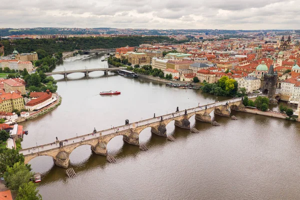 Praha Gamleby Tsjekkia Med Berømte Sightseeing Steder Bakgrunnen Charles Bridge – stockfoto