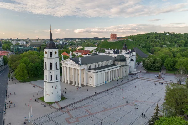 Vilnius Old Town with Cathedral Square in Background. Vilnius is Famous of Unesco Heritage Old Town Buildings. One of the most beautiful Baltic Countries. Sightseeing Place