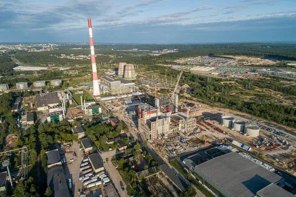 Cogeneration Power Plant Construction Area Vilnius Lithuania Close Gariunai Market — Fotografia de Stock