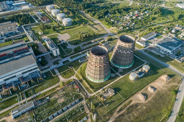 Kraftvärmeverk Vilnius Litauen Nära Till Gariunai Marknaden Skorsten Bakgrunden — Stockfoto