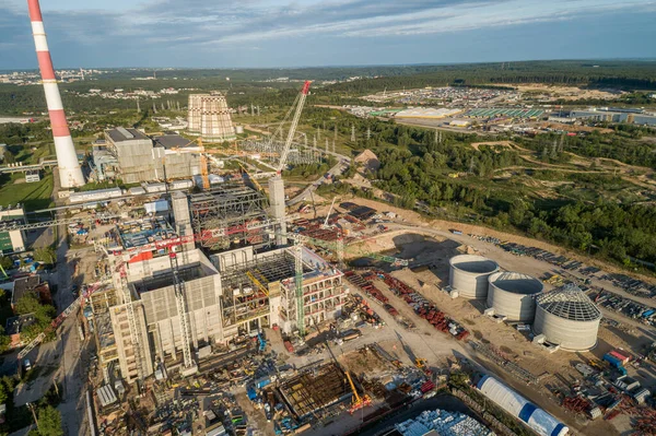 Cogeneration Power Plant Construction Area Vilnius Lithuania Close Gariunai Market — Φωτογραφία Αρχείου