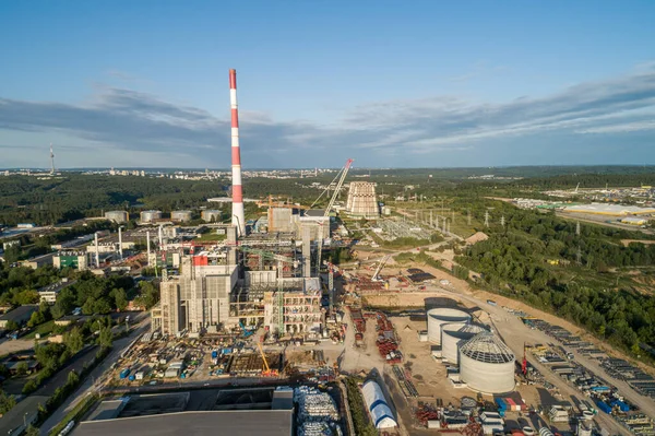 Cogeneration Power Plant Construction Area Vilnius Lithuania Close Gariunai Market — Stock fotografie