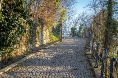 Gravel and Stone Path down to Oldtown in Zagreb, Croatia. Upper town to downtown.