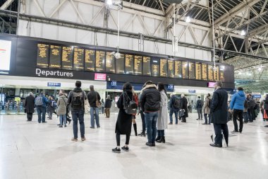 LONDON, ENGLAND - JANUARY 15, 2020: Waterloo Station in London. Central London terminus on the National Rail network in the United Kingdom