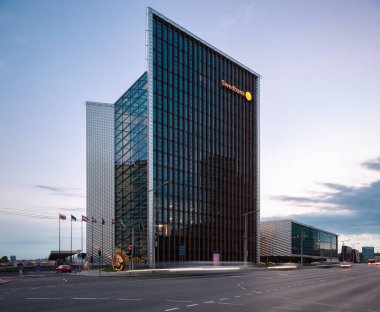 Swedbank Building in Vilnius City, Lithuania. One of the most popular bank in Lithuania