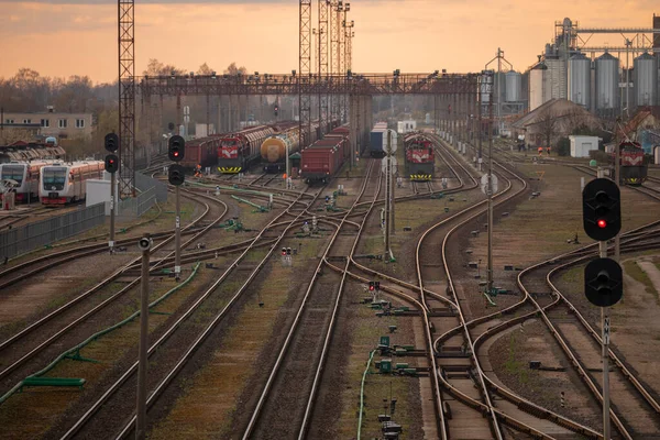 Sieć Kolejowa Litwie Radviliskis Jest Dobrze Znaną Stolicą Kolei Litwie — Zdjęcie stockowe
