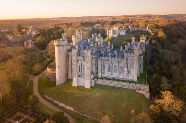 Замок Арундел Арундел Уэст Сассекс Англия Великобритания Вид Высоты Птичьего — стоковое фото