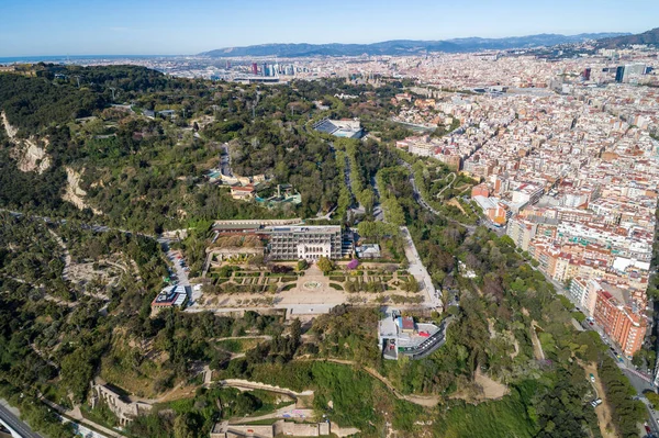 Blick Auf Barcelona Spanien Der Mirador Alcalde Aussichtspunkt Des Bürgermeisters — Stockfoto