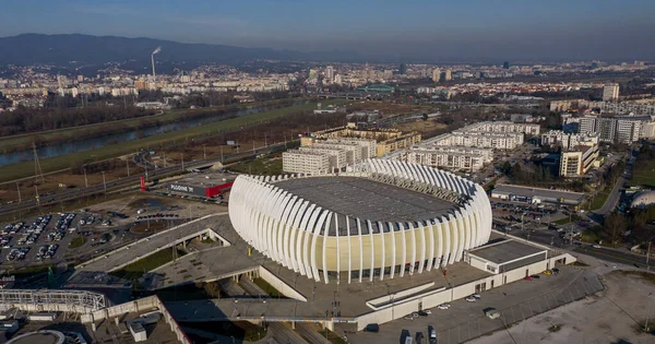 Arena Zagreb Zagreb Capital Croatia Largest Sports Hall Croatia Cityscape — Stockfoto