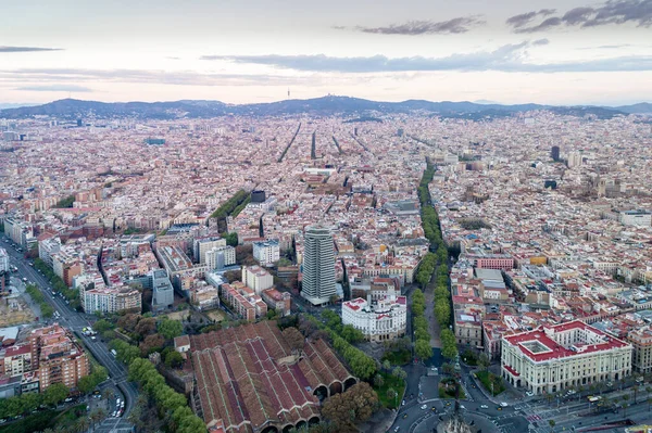 View Point Of Barcelona in Spain. On Montjuic hill, Mirador de l'Alcalde, or Mayor's Viewpoint is a terraced belvedere overlooking the city of Barcelona