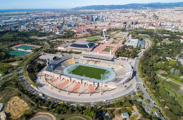 Punto Vista Barcelona España Estadio Olímpico Fondo Lugar Interés Turístico —  Fotos de Stock