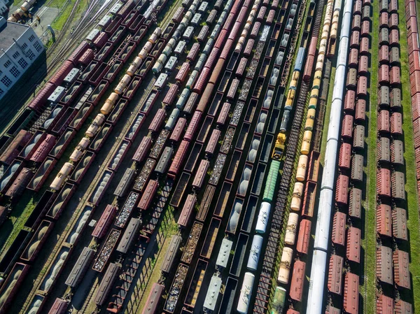 Railroad Network Lithuania Drone Point View — Stockfoto
