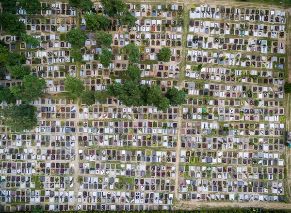 Begraafplaats Litouwen Drone Gezichtspunt — Stockfoto