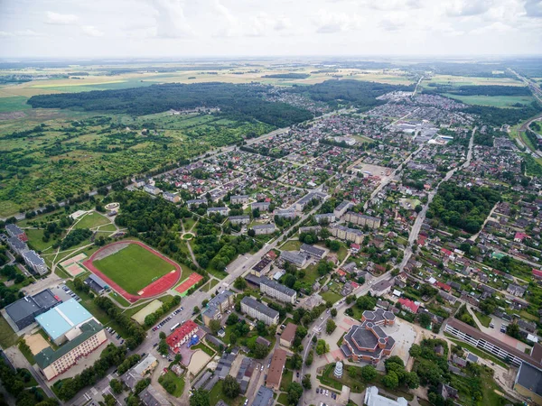 Radviliskis City Lithuania Sport Stadium Cityscape Skyline Background Aerial Architecture — Stock Photo, Image