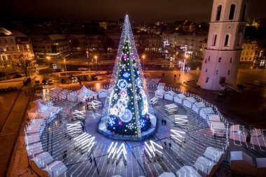 Christmas Tree in Vilnius, Lithuania. One of the best and beautiful Christmas City in Europe.