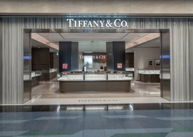 Tokyo International Haneda Airport. Departure Area with Duty Free Shop. Tiffany and Co