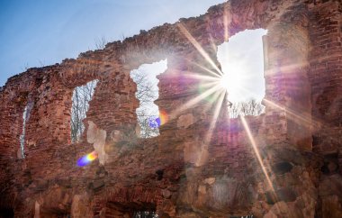 Paulavos Republic in Lithuania. Old Bricks Ruins. Sightseeing object in Lithuania. Abandoned.