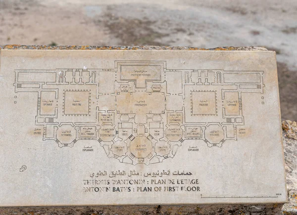 Map Baths Antoninus Baths Carthage Tunis Tunisia Vastest Set Roman — Stockfoto