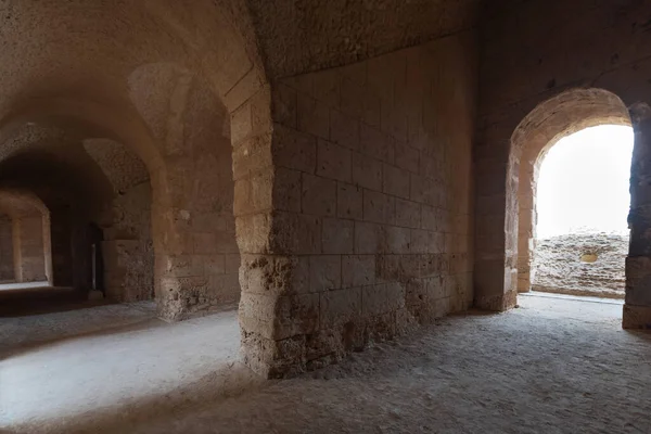 Tunus Taki Jem Amfitiyatrosunun Içi Amfiteatr Tunus Cem Şehrinde Eski — Stok fotoğraf
