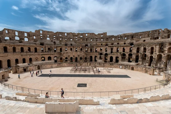 Αμφιθέατρο Jem Στην Τυνησία Αμφιθέατρο Βρίσκεται Στη Σύγχρονη Πόλη Djem — Φωτογραφία Αρχείου