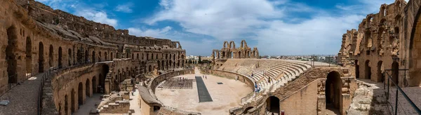 Anfiteatro Jem Tunisia Anfiteatro Trova Nella Moderna Città Djem Tunisia — Foto Stock