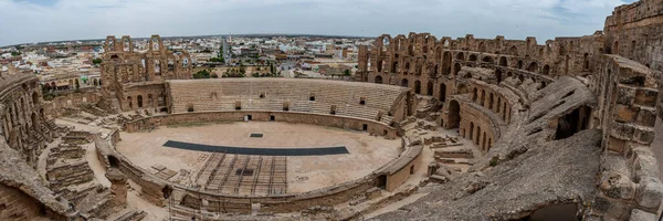 Amfiteatr Jem Tunezji Amfiteatr Znajduje Się Współczesnym Mieście Djem Tunezji — Zdjęcie stockowe