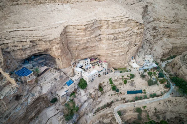 Wadi Qelt Judean Desert George Orthodox Monastery Monastery George Choziba — стоковое фото