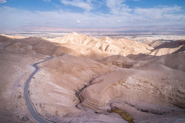 Desert Israel Mountains Road Background Sandy Surface — Stock fotografie