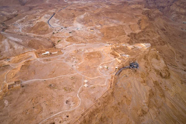马萨达以色列南区的古老防御工事 位于以色列死海地区的马萨达国家公园 马萨达的堡垒 — 图库照片