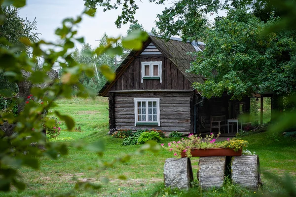 Old Wooden House Rural Area Lithuania — Stock fotografie