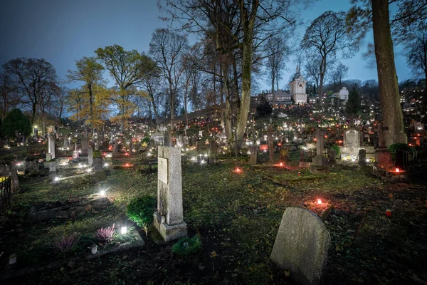 Catholic Cemetery Rasos Vilnius Lithuania All Saints Day November 1St — Stock fotografie