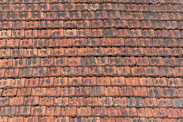 Roof Red Tile Very Popular Lithuania Vilnius Old Unique — Foto de Stock