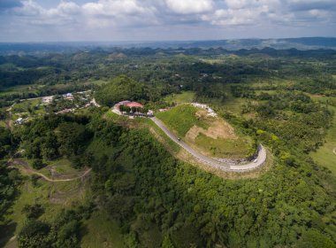 Chocolate Hills in Bohol, Philippines. Landscape. View Point of Hills. Drone Point of View