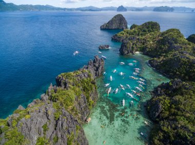 El Nido, Palawan, Filipinler 'de küçük bir göl. Turne Gezisi Mekanı.