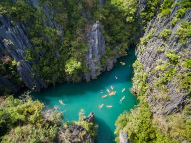 Small Lagoon in El Nido, Palawan, Philippines. Tour A Sightseeing Place.
