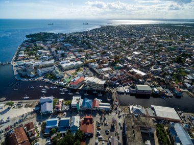 Belize. Caribbean Island. Beautiful Cityscape. Drone. Aerial View.