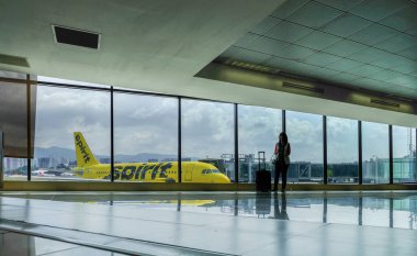 International Guatemala La Aurora airport with Spirit Airplane in Background