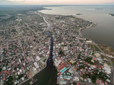 Belize. Caribbean Island. Beautiful Cityscape. Drone