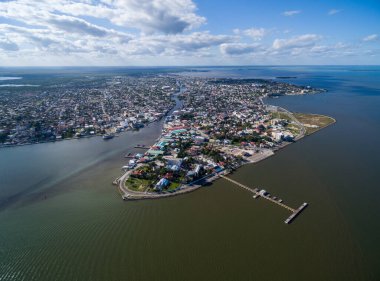 Belize. Caribbean Island. Beautiful Cityscape. Drone. Aerial View.