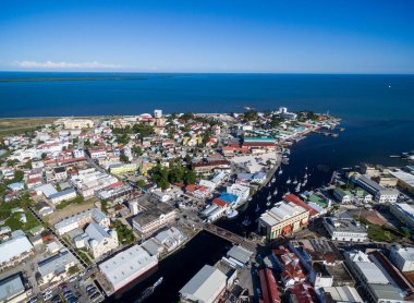 Belize. Caribbean Island. Beautiful Cityscape. Drone. Aerial View.