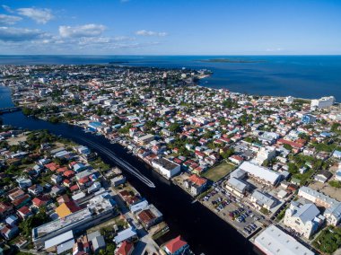 Belize. Caribbean Island. Beautiful Cityscape. Drone. Aerial View.