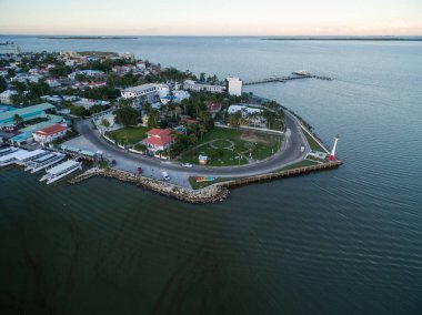 Belize. Caribbean Island. Beautiful Cityscape. Drone. Aerial View.