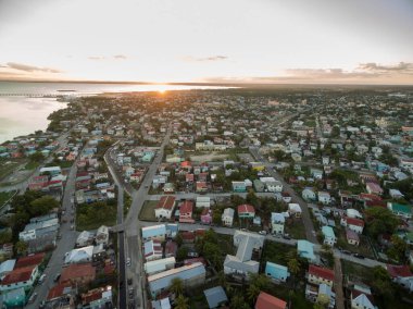 Belize. Caribbean Island. Beautiful Cityscape. Drone. Aerial View.